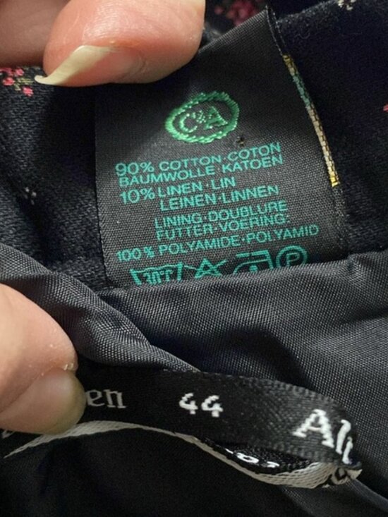 Vintage Original Alpen Trachten Pleated Black Skirt full A-Line Size large 44 - Picture 11 of 12